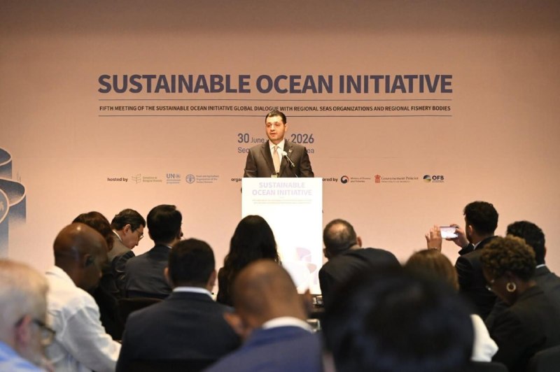 Министр Амбарцум Матевосян выступает на Sustainable Ocean Initiative Global Dialogue в Сеуле