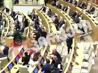 Драка депутатов в парламенте Грузии после выступления премьер-министра Кобахидзе