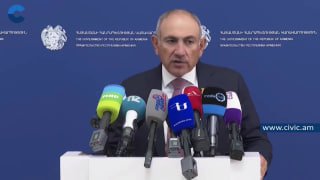 Никол Пашинян выступает с заявлением о выборах в Аджапняке (Ереван)